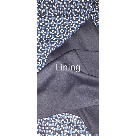 Vintage Miss Dorby Dress Sz 12 Blue Asymmetrical Bottom Chiffon Retro Preppy 80s - Picture 11 of 15